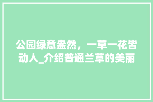 公园绿意盎然，一草一花皆动人_介绍普通兰草的美丽传奇