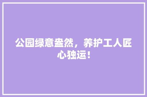 公园绿意盎然，养护工人匠心独运！