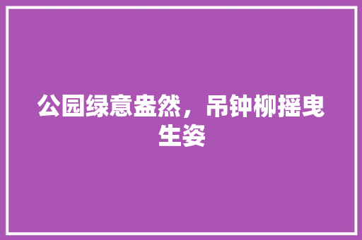 公园绿意盎然，吊钟柳摇曳生姿