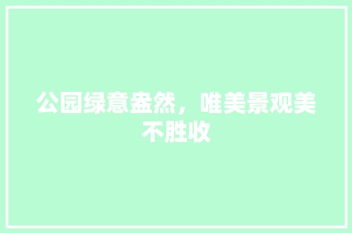 公园绿意盎然，唯美景观美不胜收