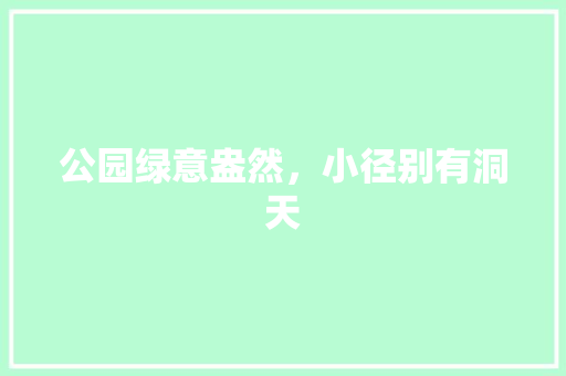 公园绿意盎然，小径别有洞天