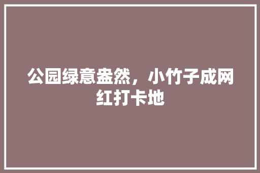公园绿意盎然，小竹子成网红打卡地