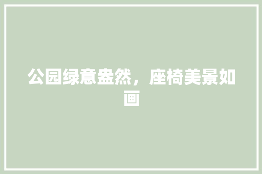 公园绿意盎然，座椅美景如画
