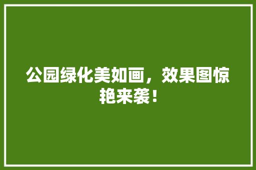 公园绿化美如画，效果图惊艳来袭！