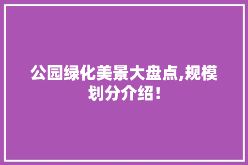 公园绿化美景大盘点,规模划分介绍！