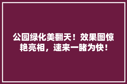 公园绿化美翻天！效果图惊艳亮相，速来一睹为快！