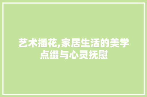 艺术插花,家居生活的美学点缀与心灵抚慰