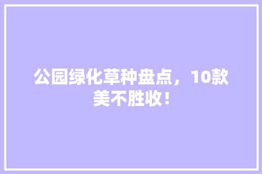 公园绿化草种盘点，10款美不胜收！