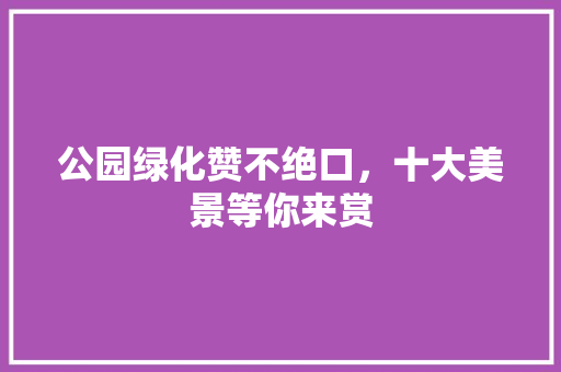 公园绿化赞不绝口，十大美景等你来赏