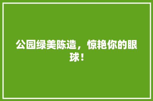 公园绿美陈造，惊艳你的眼球！
