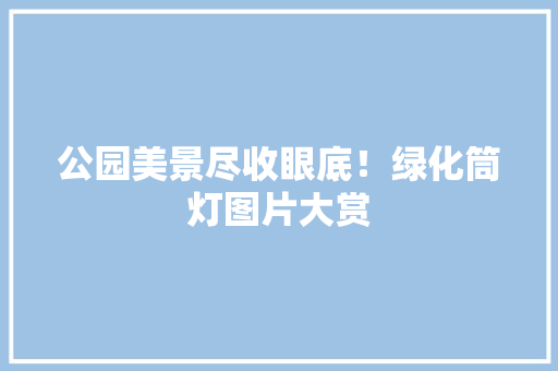 公园美景尽收眼底！绿化筒灯图片大赏