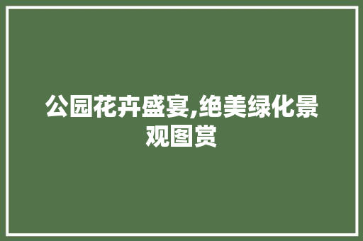 公园花卉盛宴,绝美绿化景观图赏