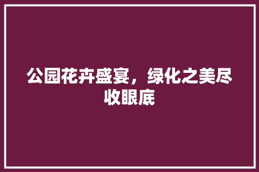 公园花卉盛宴，绿化之美尽收眼底