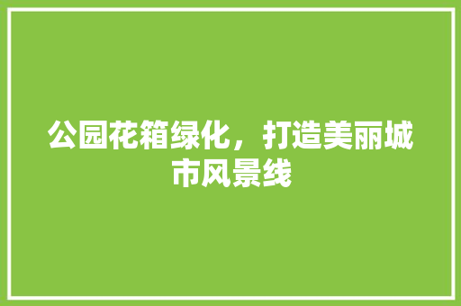 公园花箱绿化，打造美丽城市风景线