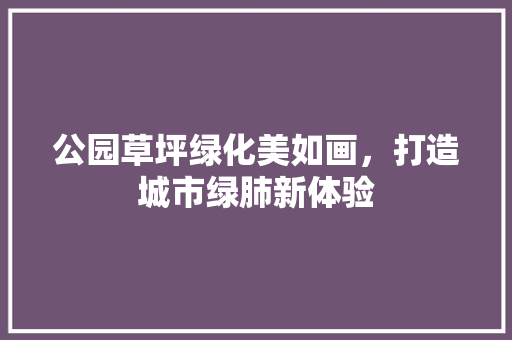 公园草坪绿化美如画，打造城市绿肺新体验