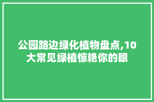 公园路边绿化植物盘点,10大常见绿植惊艳你的眼