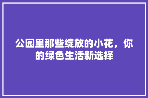 公园里那些绽放的小花，你的绿色生活新选择