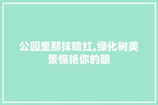 公园里那抹暗红,绿化树美景惊艳你的眼