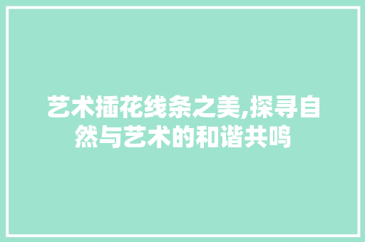艺术插花线条之美,探寻自然与艺术的和谐共鸣