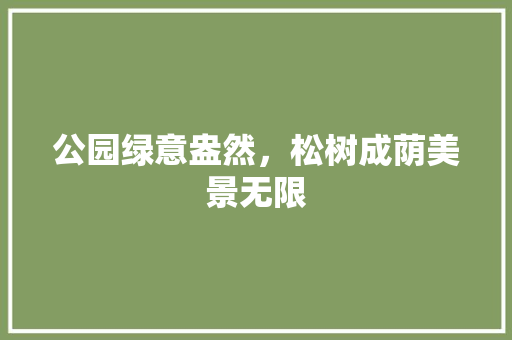 公园绿意盎然，松树成荫美景无限
