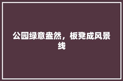 公园绿意盎然，板凳成风景线