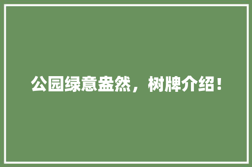 公园绿意盎然，树牌介绍！