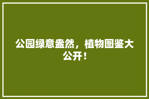 公园绿意盎然，植物图鉴大公开！