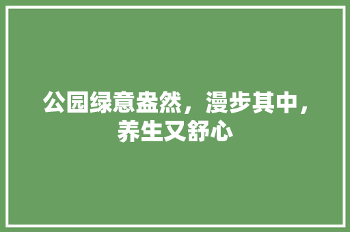 公园绿意盎然，漫步其中，养生又舒心