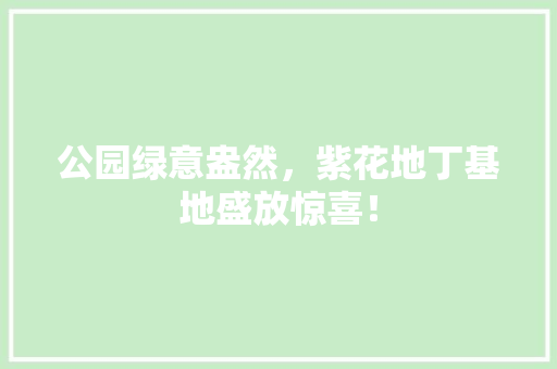 公园绿意盎然，紫花地丁基地盛放惊喜！