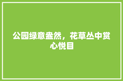公园绿意盎然，花草丛中赏心悦目