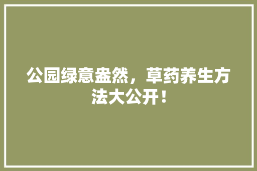 公园绿意盎然，草药养生方法大公开！