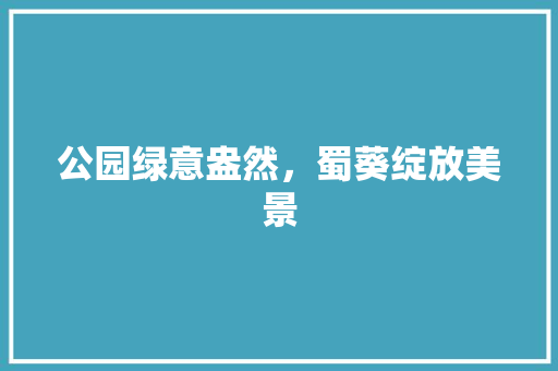 公园绿意盎然，蜀葵绽放美景