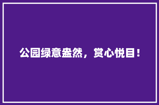 公园绿意盎然，赏心悦目！