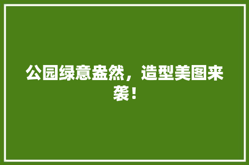 公园绿意盎然，造型美图来袭！