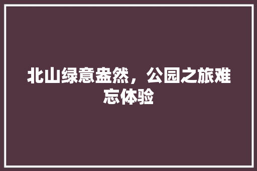 北山绿意盎然，公园之旅难忘体验