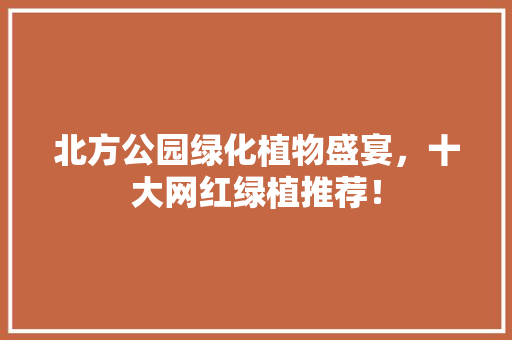 北方公园绿化植物盛宴，十大网红绿植推荐！