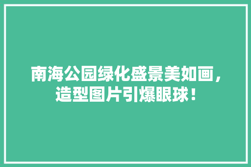 南海公园绿化盛景美如画，造型图片引爆眼球！