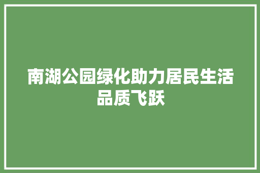 南湖公园绿化助力居民生活品质飞跃