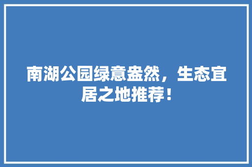 南湖公园绿意盎然，生态宜居之地推荐！