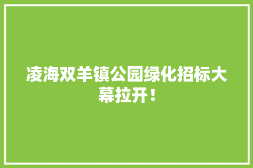 凌海双羊镇公园绿化招标大幕拉开！