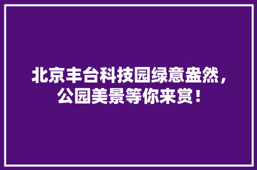北京丰台科技园绿意盎然，公园美景等你来赏！