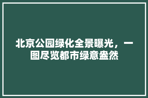 北京公园绿化全景曝光，一图尽览都市绿意盎然