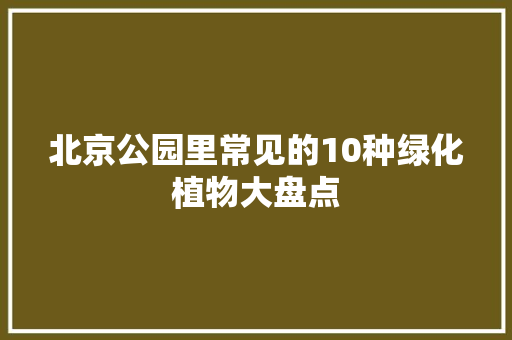 北京公园里常见的10种绿化植物大盘点