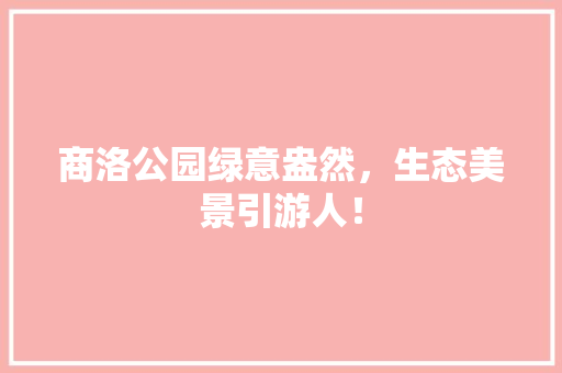 商洛公园绿意盎然，生态美景引游人！