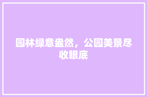 园林绿意盎然，公园美景尽收眼底
