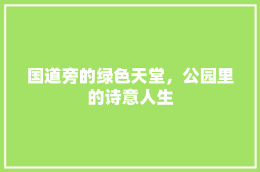 国道旁的绿色天堂，公园里的诗意人生