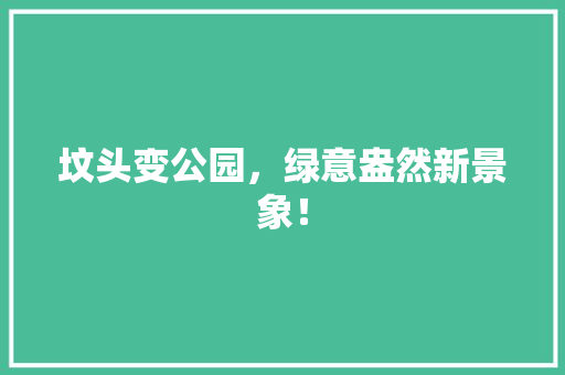 坟头变公园，绿意盎然新景象！