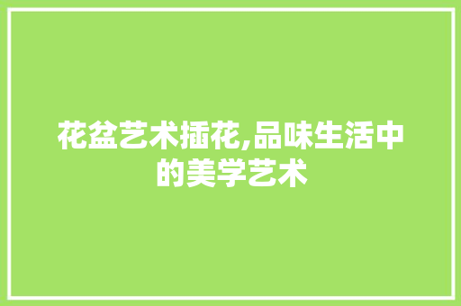 花盆艺术插花,品味生活中的美学艺术