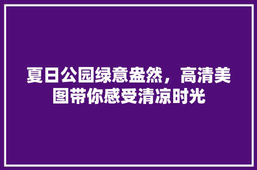 夏日公园绿意盎然，高清美图带你感受清凉时光