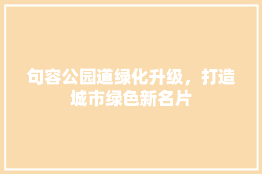 句容公园道绿化升级，打造城市绿色新名片